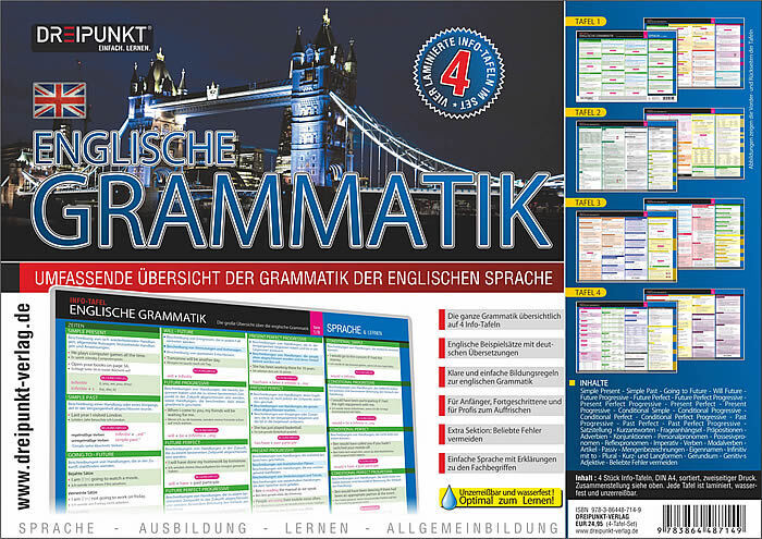 Info-Tafel-Set Englische Grammatik main product photo