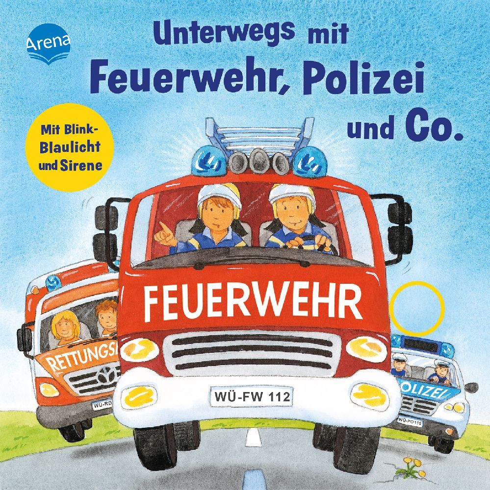 Unterwegs mit Feuerwehr, Polizei und Co. Mit Blink-Blaulicht und Sirene main product photo