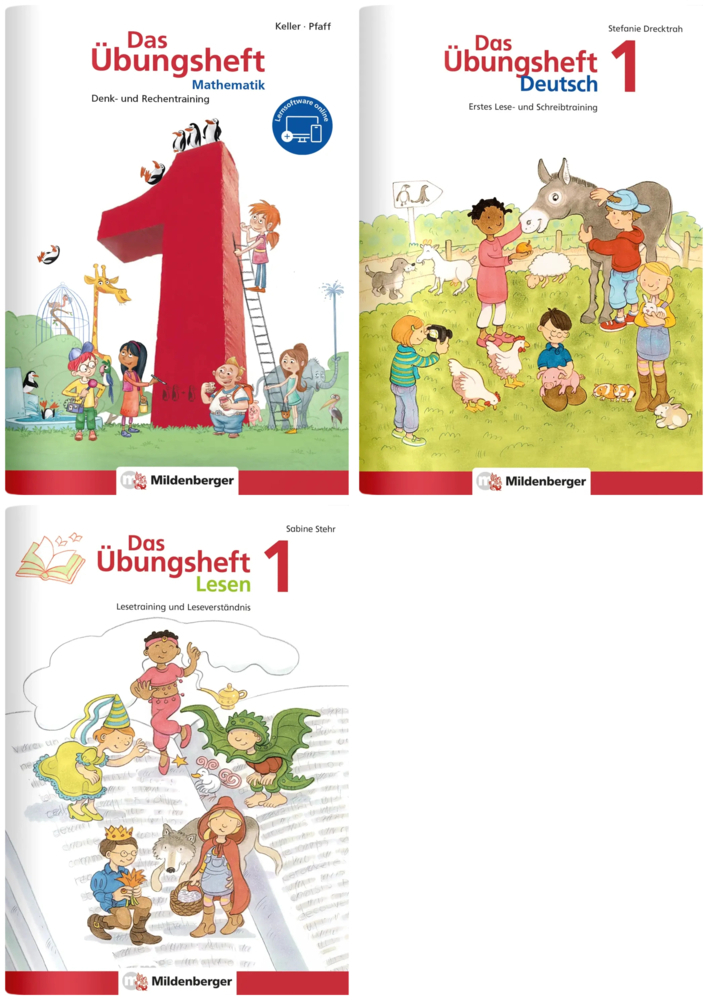 Sicher ins 2. Schuljahr - Paket: Rechnen - Schreiben - Lesen · Klasse 1, 3 Teile main product photo