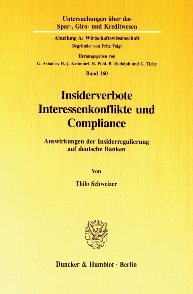 Insiderverbote, Interessenkonflikte und Compliance. main product photo