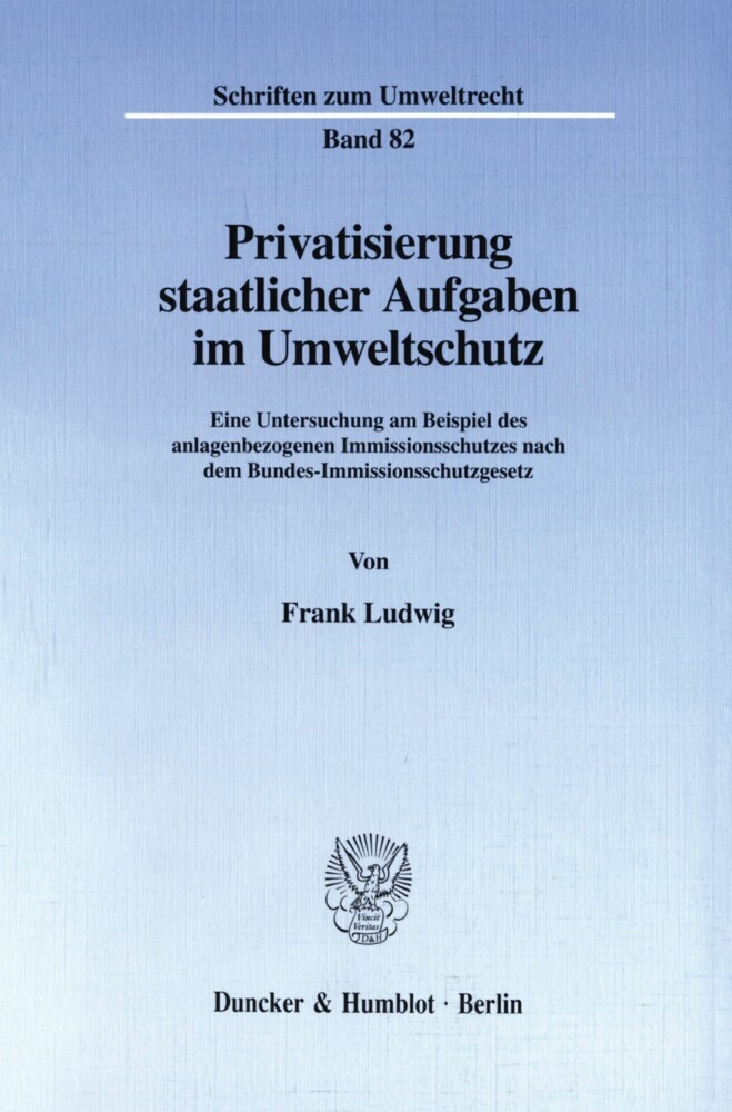 Privatisierung staatlicher Aufgaben im Umweltschutz. main product photo