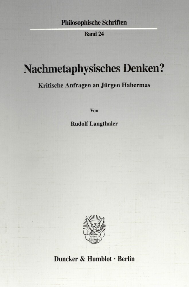Nachmetaphysisches Denken? main product photo