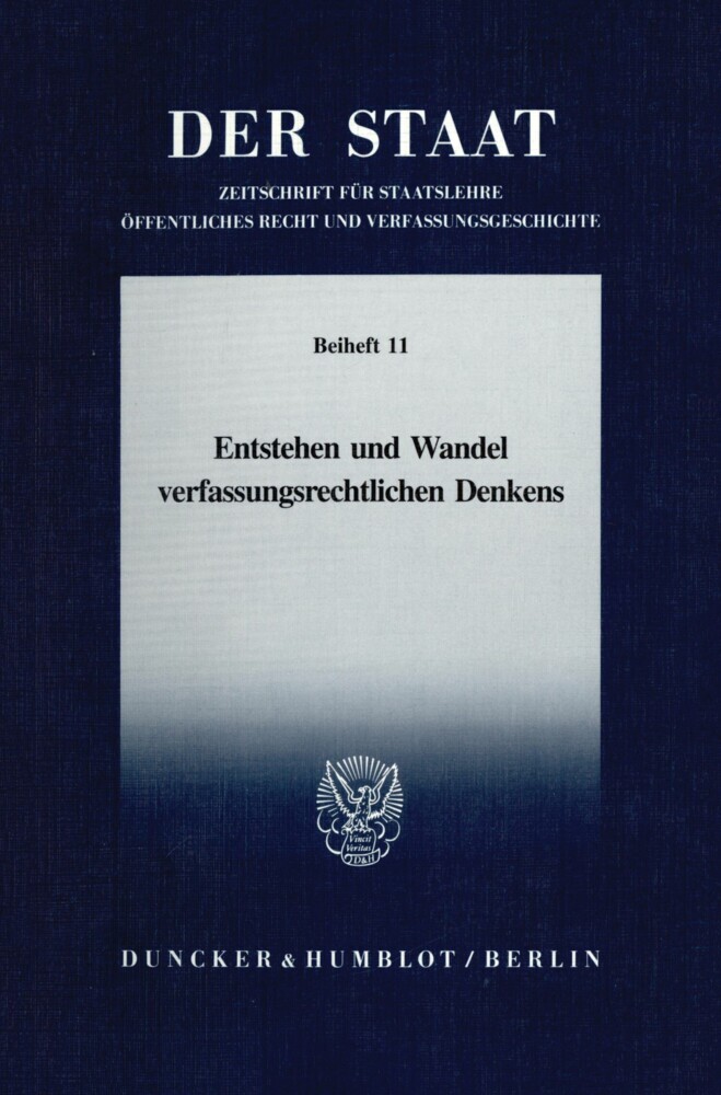 Entstehen und Wandel verfassungsrechtlichen Denkens. main product photo