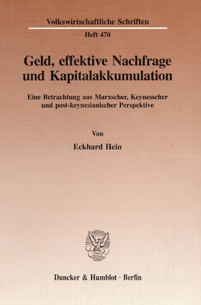 Geld, effektive Nachfrage und Kapitalakkumulation. main product photo