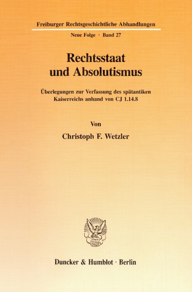 Rechtsstaat und Absolutismus. main product photo