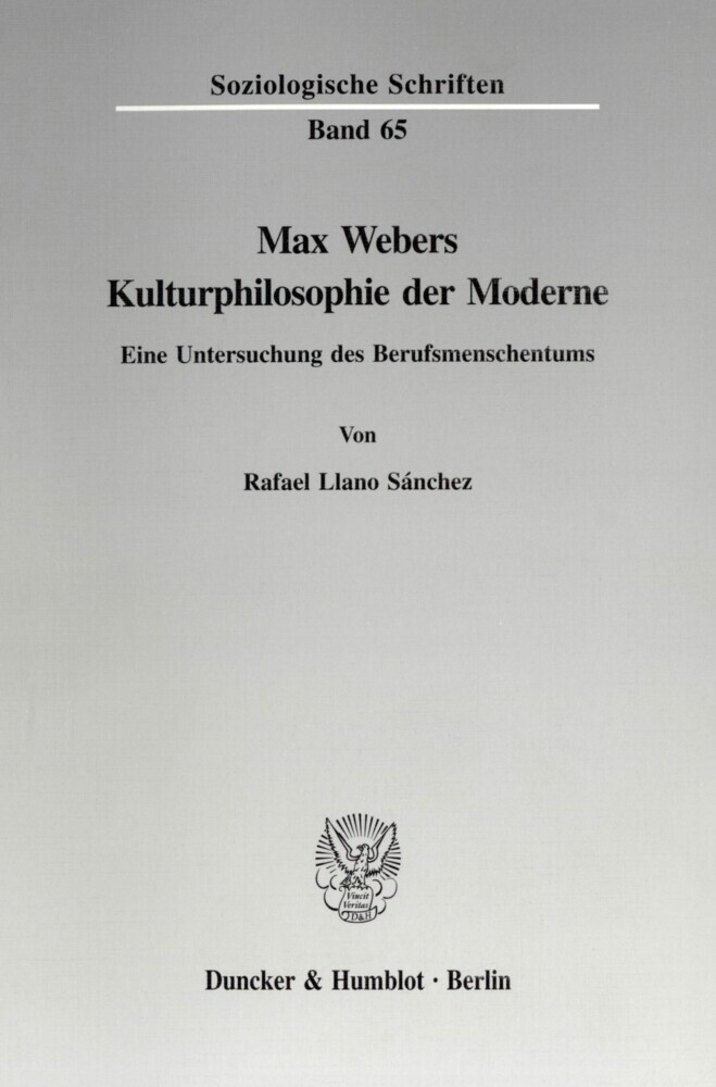 Max Webers Kulturphilosophie der Moderne. main product photo