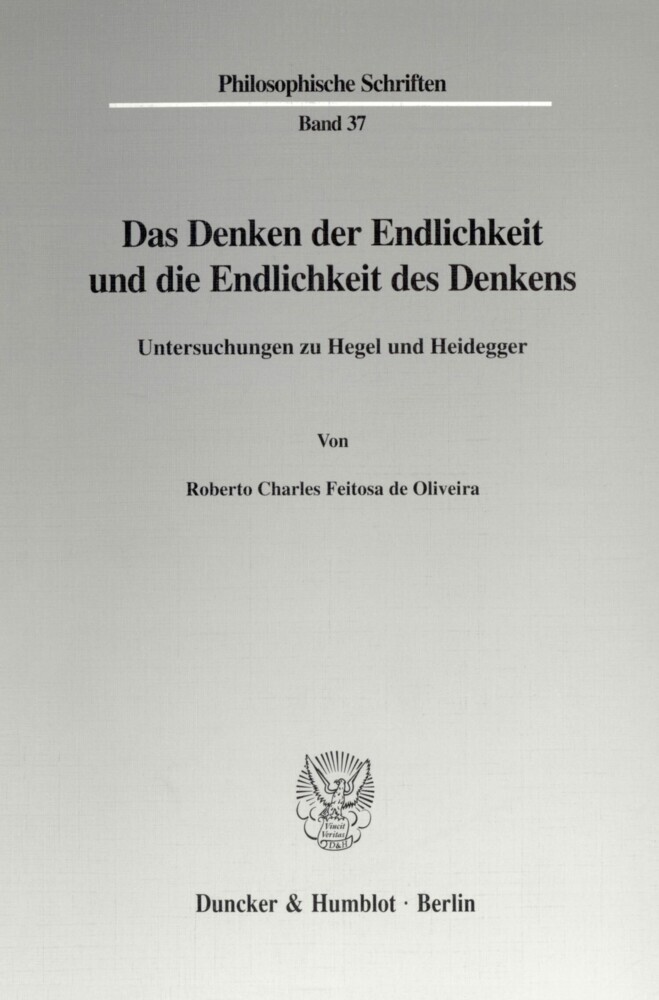 Das Denken der Endlichkeit und die Endlichkeit des Denkens. main product photo