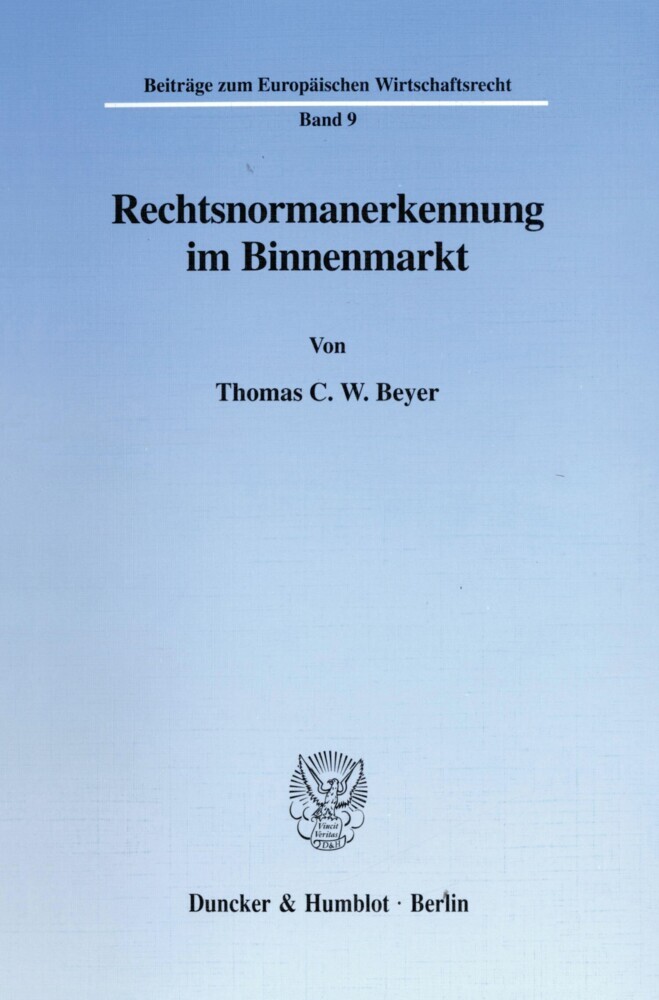 Rechtsnormanerkennung im Binnenmarkt. main product photo
