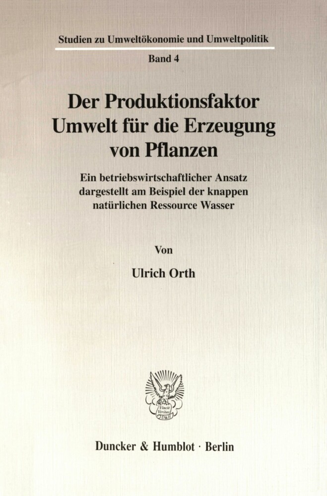 Der Produktionsfaktor Umwelt für die Erzeugung von Pflanzen. main product photo