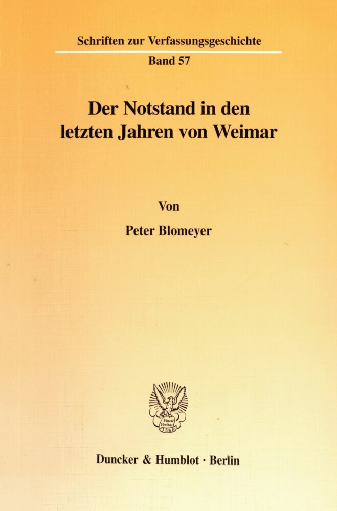 Der Notstand in den letzten Jahren von Weimar. main product photo