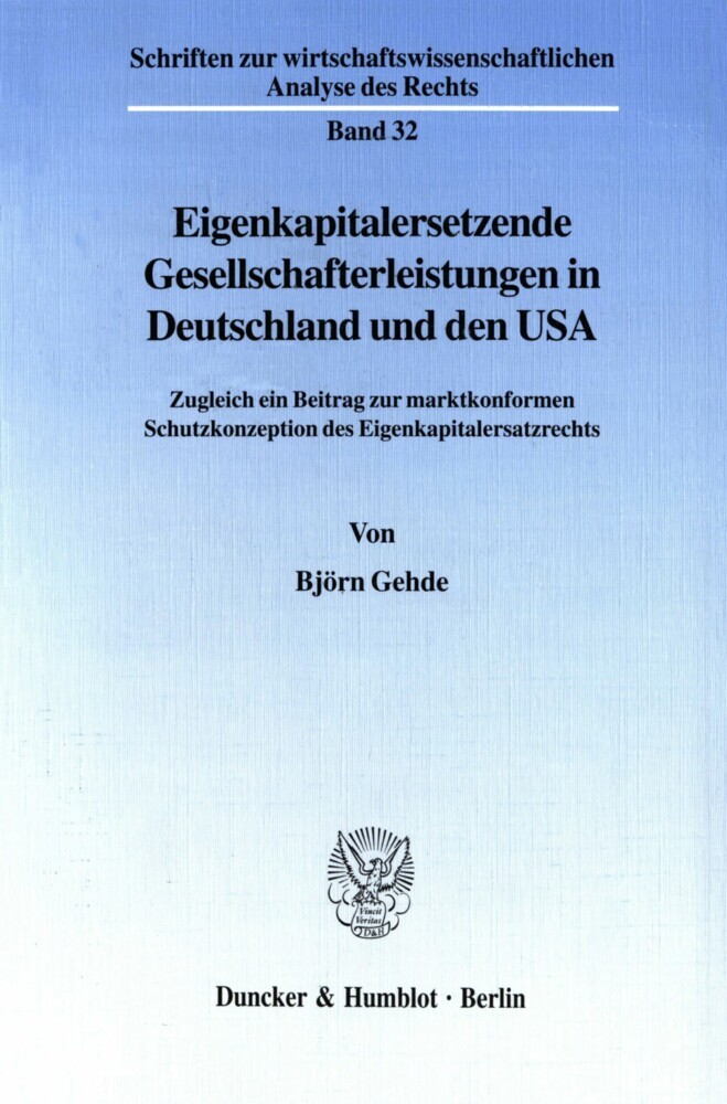 Eigenkapitalersetzende Gesellschafterleistungen in Deutschland und den USA. main product photo