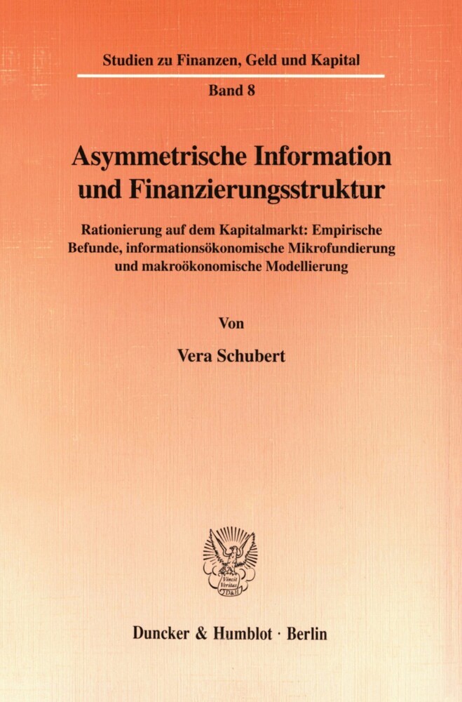 Asymmetrische Information und Finanzierungsstruktur. main product photo