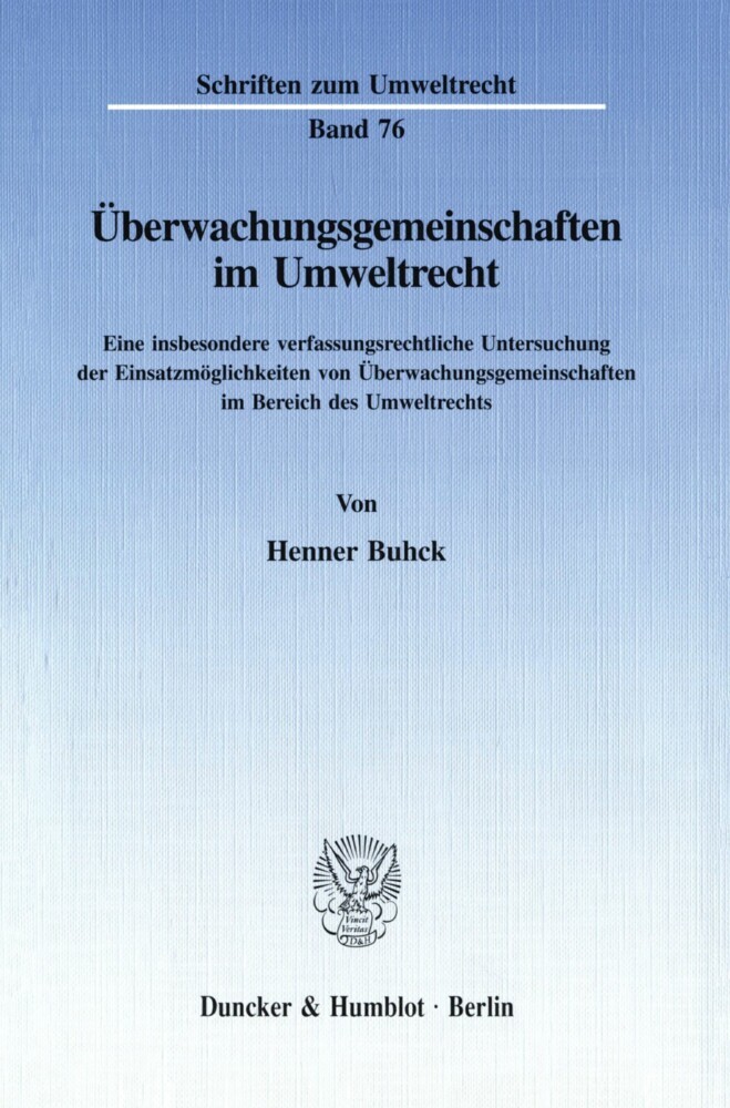 Überwachungsgemeinschaften im Umweltrecht. main product photo