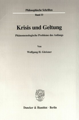 Krisis und Geltung.