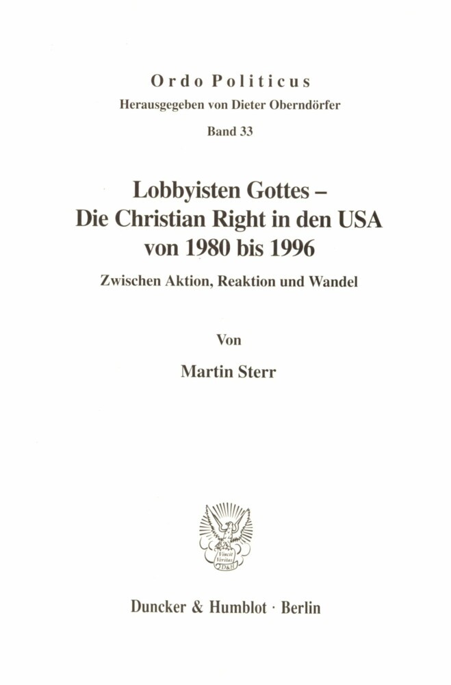 Lobbyisten Gottes - Die Christian Right in den USA von 1980 bis 1996. main product photo