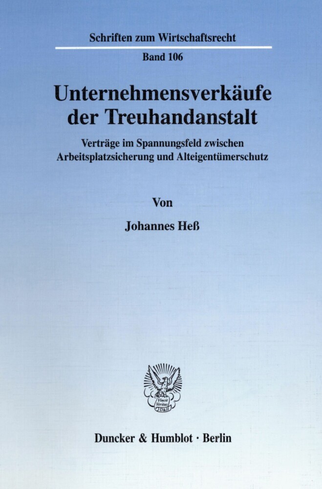 Unternehmensverkäufe der Treuhandanstalt. main product photo