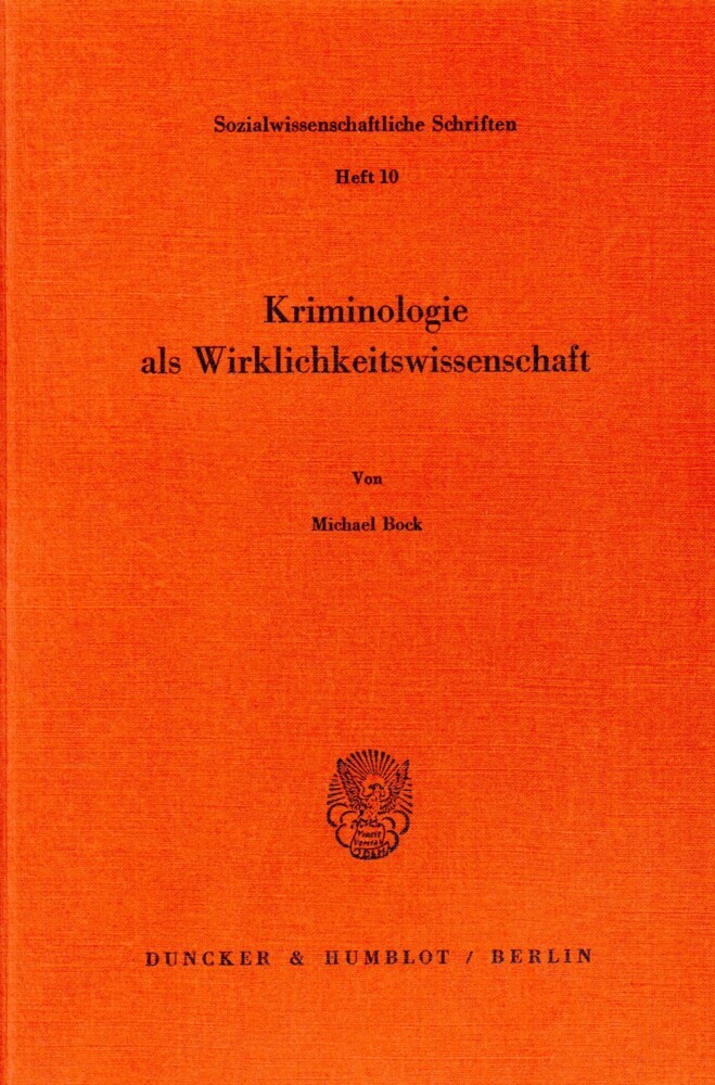 Kriminologie als Wirklichkeitswissenschaft. main product photo