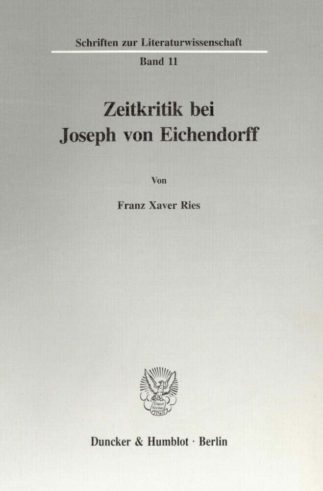 Zeitkritik bei Joseph von Eichendorff. main product photo