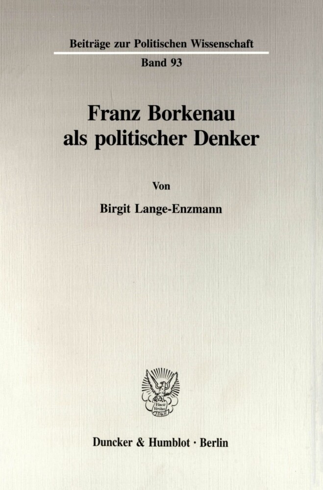 Franz Borkenau als politischer Denker. main product photo