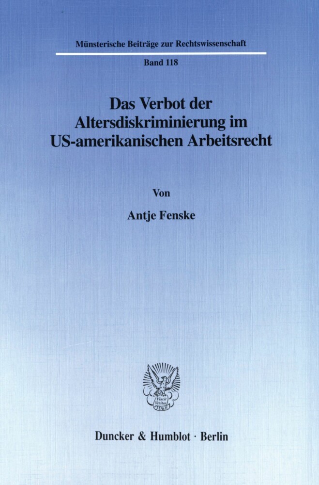 Das Verbot der Altersdiskriminierung im US-amerikanischen Arbeitsrecht. main product photo