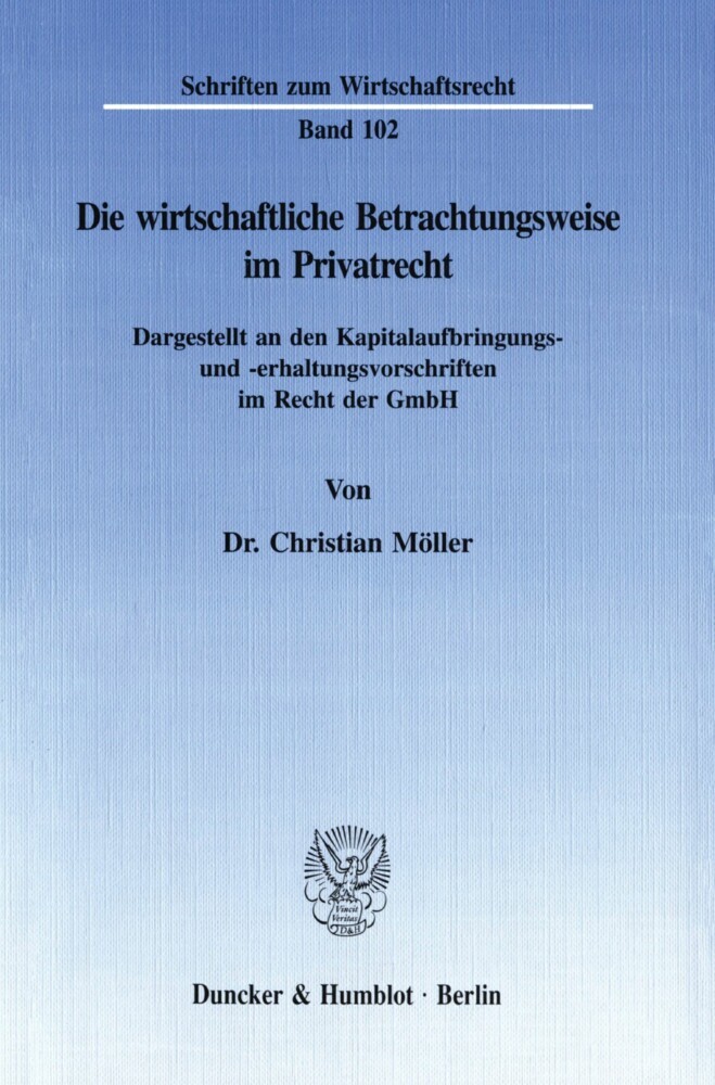 Die wirtschaftliche Betrachtungsweise im Privatrecht. main product photo