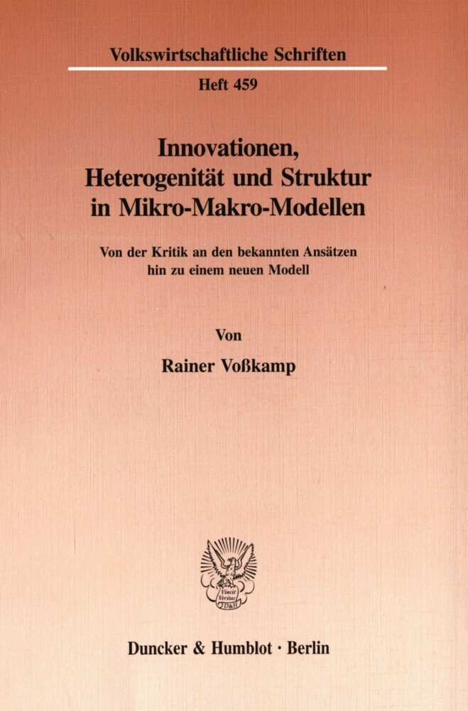 Innovationen, Heterogenität und Struktur in Mikro-Makro-Modellen. main product photo