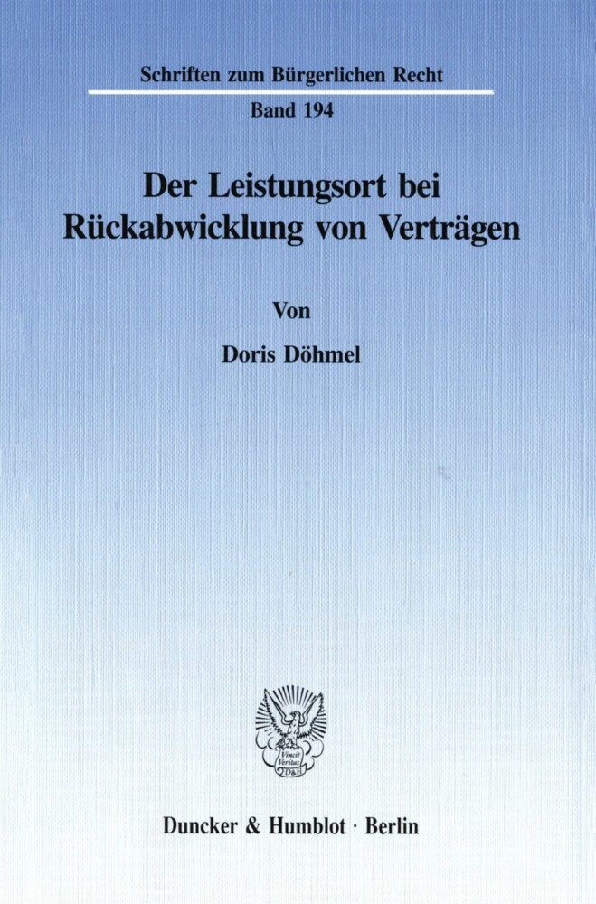 Der Leistungsort bei Rückabwicklung von Verträgen. main product photo