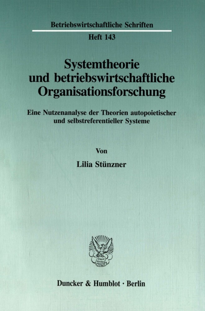 Systemtheorie und betriebswirtschaftliche Organisationsforschung. main product photo