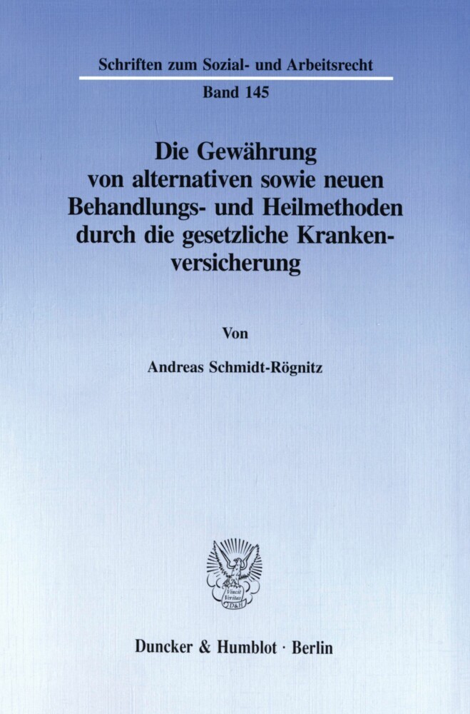 Die Gewährung von alternativen sowie neuen Behandlungs- und Heilmethoden durch die gesetzliche Krankenversicherung. main product photo