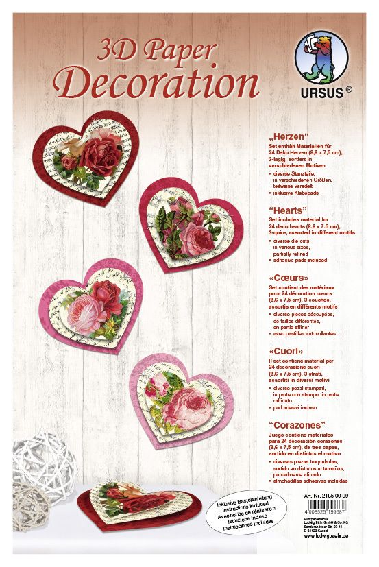URSUS 3D Paper Decoration "Herzen" main product photo