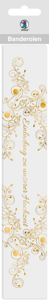 URSUS 5 Banderolen "Einladung zu unserer Hochzeit", weiß/gold main product photo