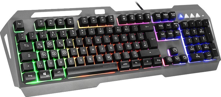 SPEEDLINK LUNERA Metal RGB Rainbow Gaming Keyboard, black - DE layout main product photo
