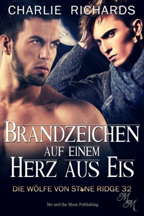 Brandzeichen auf einem Herz aus Eis