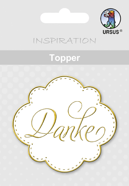 URSUS 8 Topper "Danke", weiß/gold main product photo