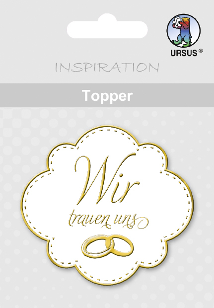 URSUS 8 Topper "Wir trauen uns", weiß/gold main product photo