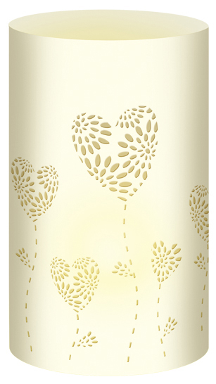 URSUS 5 Silhouetten-Tischlichter "Filigrano - Herzblumen", creme main product photo