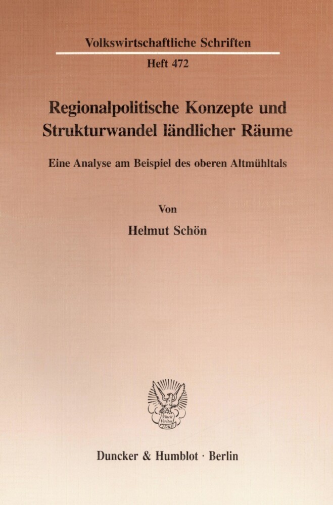 Regionalpolitische Konzepte und Strukturwandel ländlicher Räume. main product photo