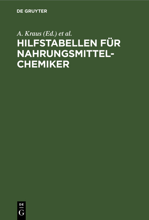 Hilfstabellen für Nahrungsmittel-Chemiker main product photo