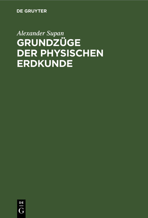Grundzüge der Physischen Erdkunde main product photo
