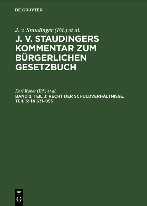 Recht der Schuldverhältnisse. Teil 3: 631-853 main product photo