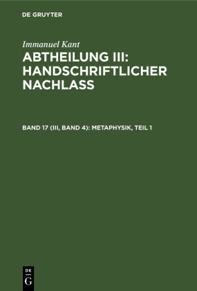 Metaphysik, Teil 1