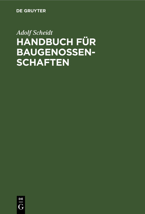 Handbuch für Baugenossenschaften main product photo