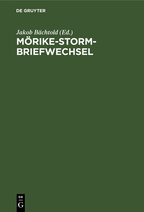 Mörike-Storm-Briefwechsel main product photo