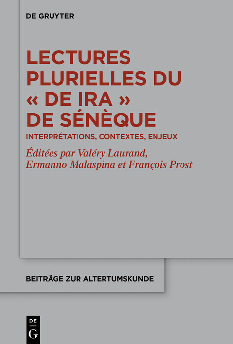 Lectures plurielles du «De ira» de Sénèque main product photo