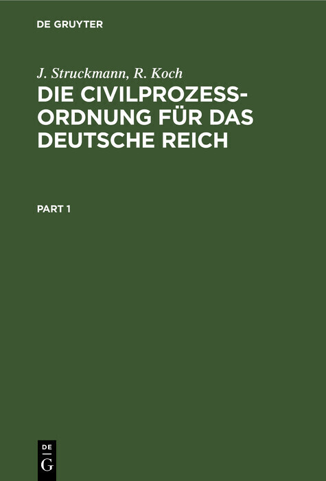 Die Civilprozeßordnung für das Deutsche Reich main product photo