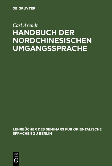 Handbuch der Nordchinesischen Umgangssprache main product photo