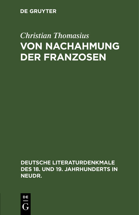 Von Nachahmung der Franzosen main product photo