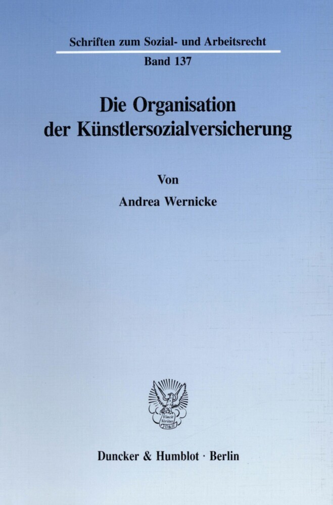 Die Organisation der Künstlersozialversicherung. main product photo