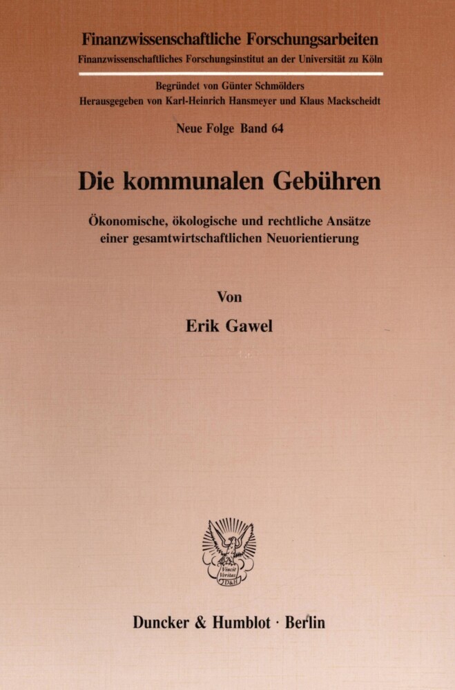 Die kommunalen Gebühren. main product photo