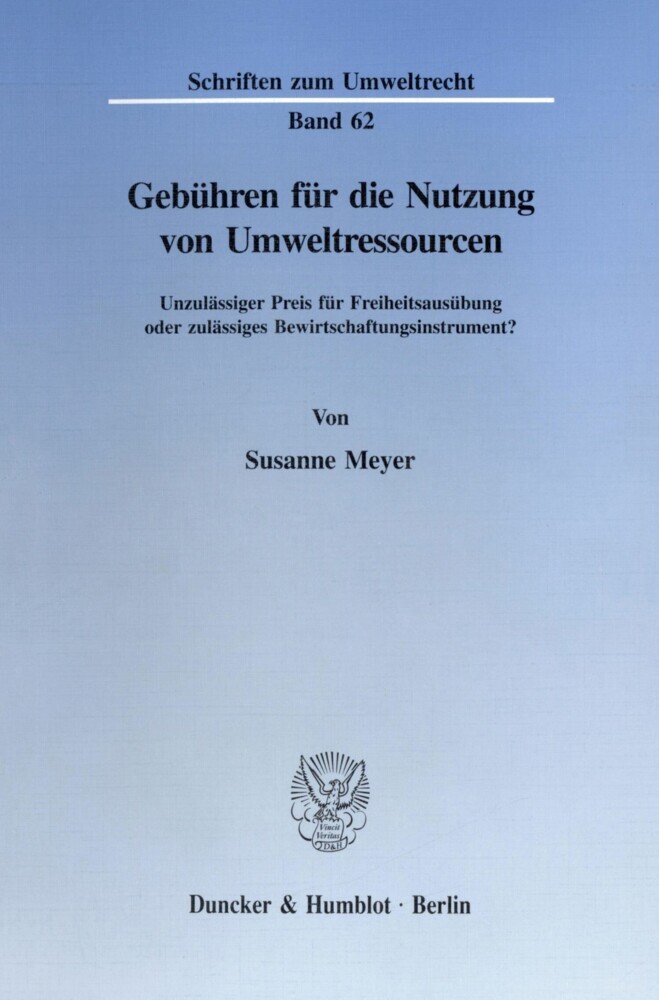 Gebühren für die Nutzung von Umweltressourcen. main product photo